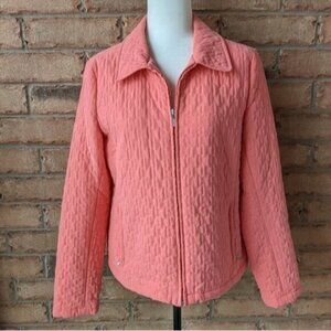 Denver Hayes quilted salmon pink zip jacket